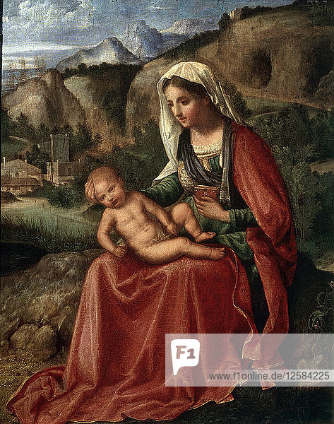 Die Jungfrau mit Kind in einer Landschaft  um 1503. Künstler: Giorgione