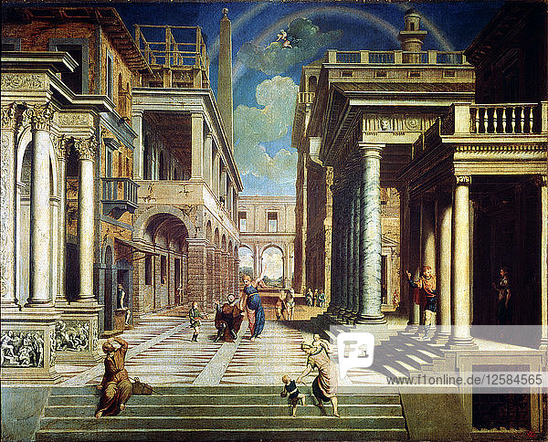 Die Erscheinung der Sibylle vor Caesar Augustus  1535. Künstler: Paris Bordone