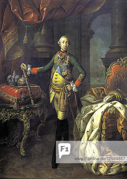 Porträt von Zar Peter III.  1762. Künstler: Aleksei Petrowitsch Antropow