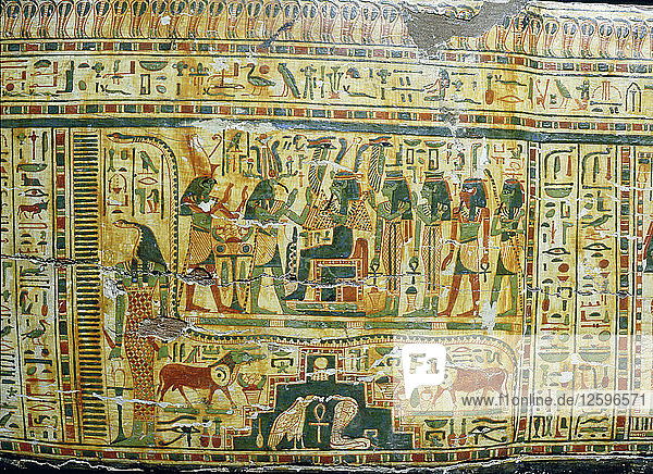 Detail from coffin of Nespawershepi chief scribe of the Temple of Amun.