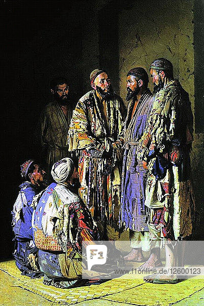 Die Politiker in einem Opiumladen. Taschkent  1870.