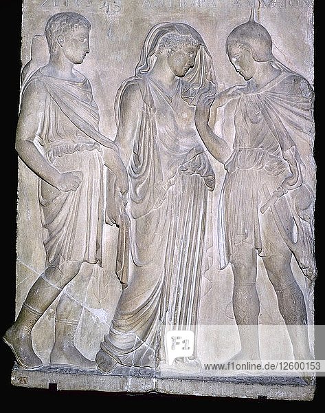 Römische Nachbildung eines griechischen Reliefs von Orpheus und Eurydike. Künstler: Unbekannt