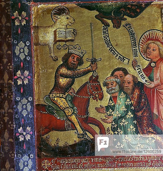 Gemälde mit dem Martyrium der Heiligen Petrus und Paulus  14. Jahrhundert Künstler: Meister Bertram von Hamburg