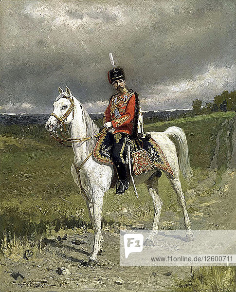 Porträt von Zar Nikolaus II. (1868-1918)  1907.