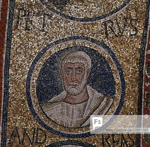 Mosaikdetail mit der Darstellung des Heiligen Petrus  5. Jahrhundert. Künstler: Unbekannt