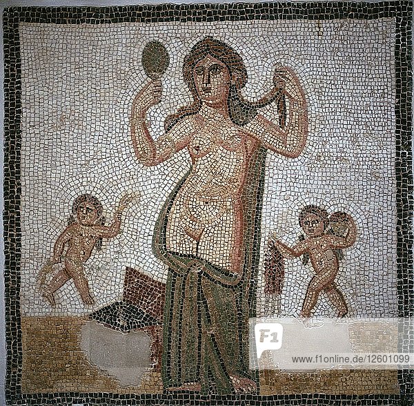 Römisches Mosaik mit der Darstellung der Toilette der Venus  3. Jahrhundert. Künstler: Unbekannt