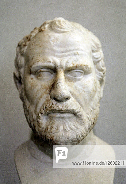Kopf des Demosthenes  athenischer Staatsmann und Redner  2. Jahrhundert. Künstler: Unbekannt
