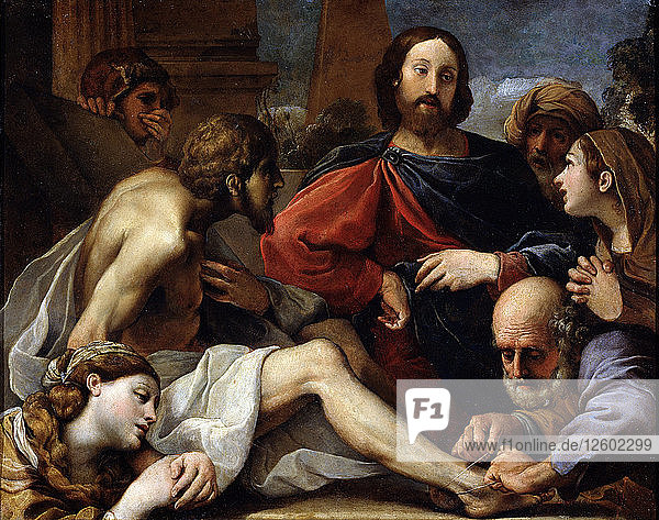 Die Auferweckung des Lazarus  Ende 16. oder 17. Jahrhundert. Künstler: Alessandro Tiarini