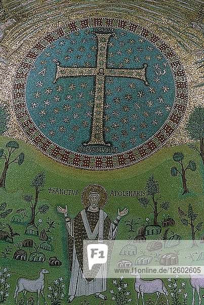 Mosaik von Christus  dem Guten Hirten  aus Sant Apollinare in Classe. Künstler: Unbekannt