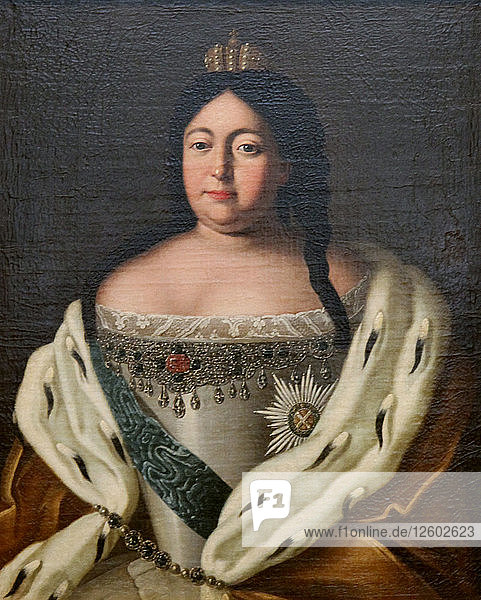 Porträt der Kaiserin Anna Ioannowna  18. Jahrhundert. Künstler: Unbekannt