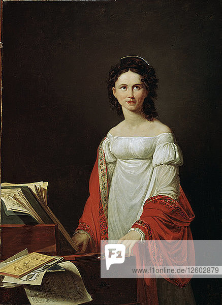 Porträt der Sängerin Anna Borunova  1821. Künstler: Nicolas de Courteille