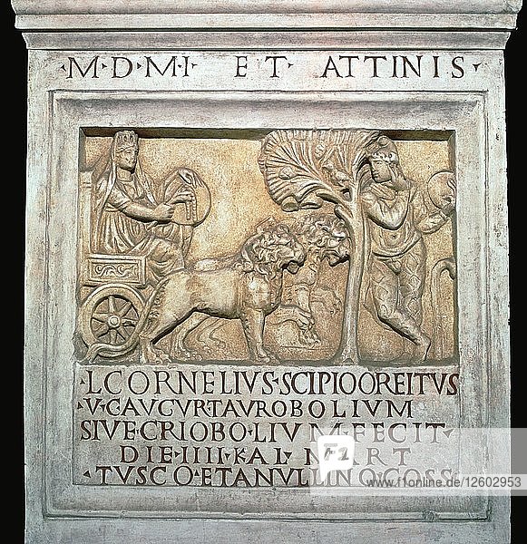 Darstellung der Kybele auf einem römischen Altar. Künstler: Unbekannt