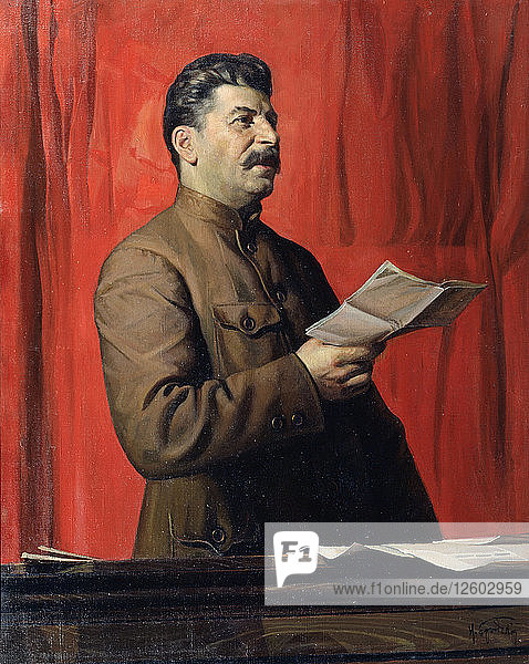 Porträt von Joseph Stalin  1933. Künstler: Isaak Brodsky