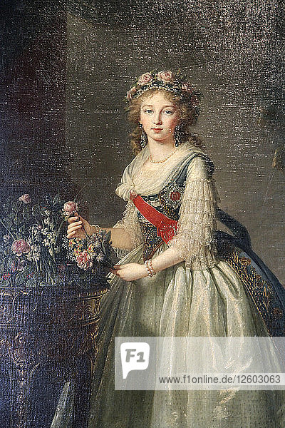 Porträt der Großfürstin Elisabeth Alexejewna  1795. Künstlerin: Elisabeth Louise Vigee-LeBrun