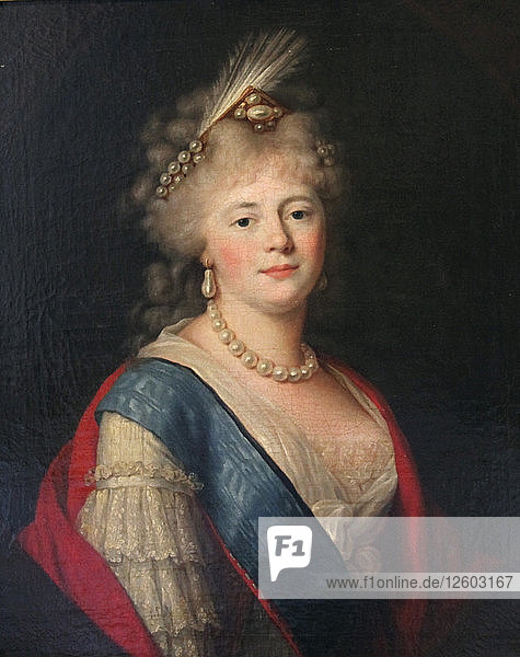 Porträt der Kaiserin Maria Feodorowna  Ende des 18. Jahrhunderts. Künstler: Unbekannt