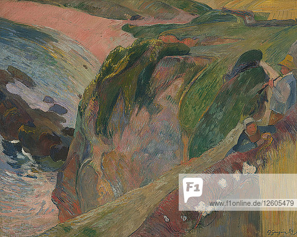Der Flageolettspieler auf der Klippe  1889. Künstler: Gauguin  Paul Eugéne Henri (1848-1903)