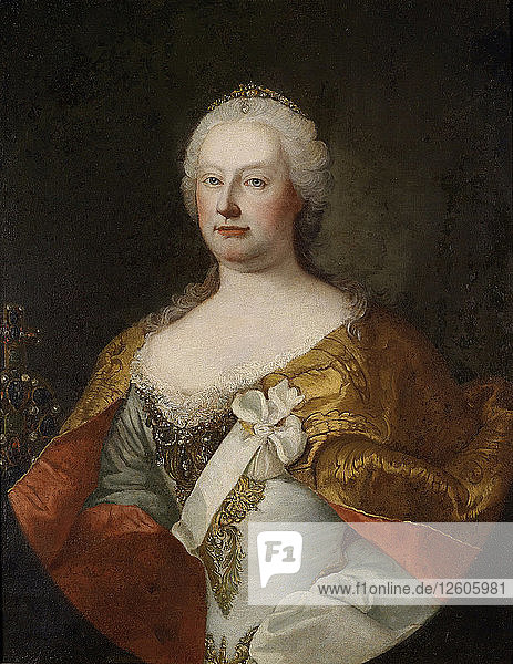 Porträt der Kaiserin Maria Theresia von Österreich (1717-1780)  1750er Jahre. Künstler: Meytens  Martin van  der Jüngere (1695-1770)