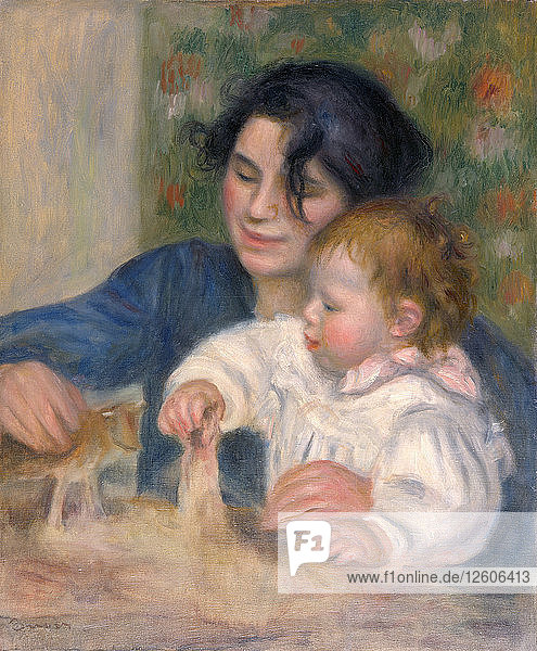 Gabrielle Renard and infant son  Jean  1896. Artist: Renoir  Pierre Auguste (1841-1919)