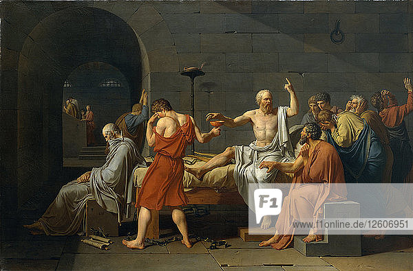 Der Tod des Sokrates  1787. Künstler: David  Jacques Louis (1748-1825)