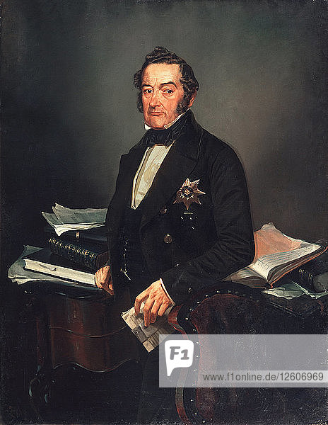 Porträt des Senators Iwan Tolstoi. Künstler: Zichy  Mihály (1827-1906)