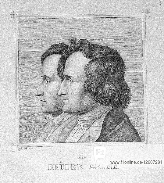 Jacob und Wilhelm Grimm  1843. Künstler: Grimm  Ludwig Emil (1790-1863)