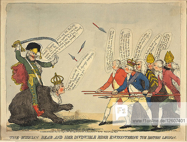 Russische Bärin und ihre unbesiegbare Reiterin  1791. Künstler: Anonym