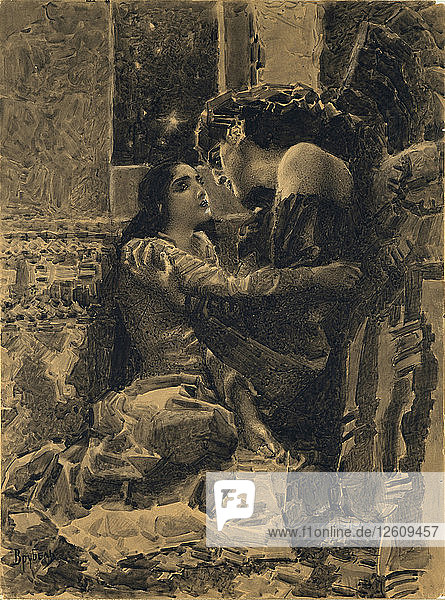 Tamara und Dämon. Illustration zu dem Gedicht Der Dämon von Michail Lermontow  1890-1891. Künstler: Vrubel  Mikhail Alexandrovich (1856-1910)