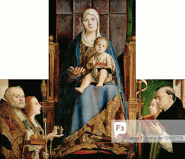 Madonna mit den Heiligen Nikolaus von Bari  Anastasia  Ursula und Dominikus  1476. Künstler: Antonello da Messina (ca. 1430-1479)