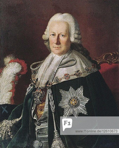 Porträt des Admirals Semjon Iwanowitsch Mordwinow (1701-1777) (nach Carl Ludwig Christineck))  1771. Künstler: Anonym