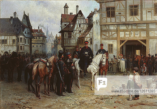 General Blücher mit den Kosaken in Bautzen  1885. Künstler: Willewalde  Gottfried (Bogdan Pawlowitsch) (1818-1903)