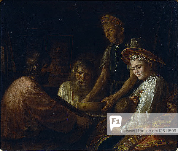 Peasant Meal 1774. Artist: Shibanov Mikhail (?-after 1789)