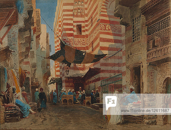 Auf der Straße von Kairo  1873. Künstler: Makowsky  Konstantin Jegorowitsch (1839-1915)
