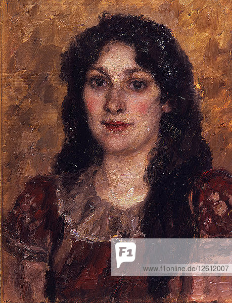 Porträt der Frau des Künstlers  1888. Künstler: Surikow  Wassili Iwanowitsch (1848-1916)