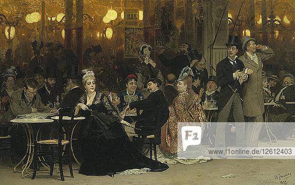 Pariser Café  1875. Künstler: Repin  Ilja Jefimowitsch (1844-1930)