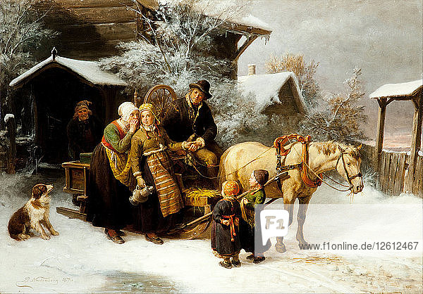 Die Heimat verlassen (Dalecarlian Scene). Künstler: Nordenberg  Bengt (1822-1902)