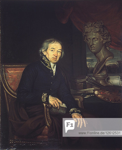 Porträt des Künstlers Dimitri Levitsky (1735-1822)  1812. Künstler: Jakowlew  Iwan Eremejewitsch (1787-1843)