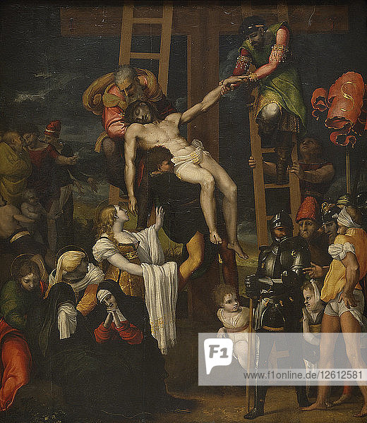 Der Abstieg vom Kreuz  1547. Künstler: Machuca  Pedro (ca. 1490-1550)