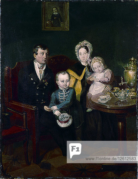 Family portrait  1837. Artist: Mokritsky  Apollon Nikolayevich (1810-1870)