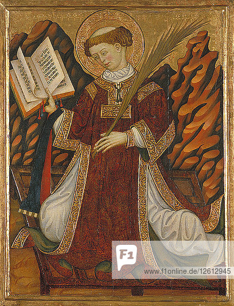 Der Heilige Laurentius,  um 1430. Künstler: Zaortiga,  Bonanat (tätig im 15. Jahrhundert)