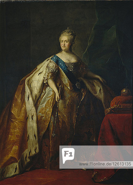 Porträt der Kaiserin Katharina II. (1729-1796)  1796. Künstler: Drosschdin  Petro Semjonowitsch (1745-1805)