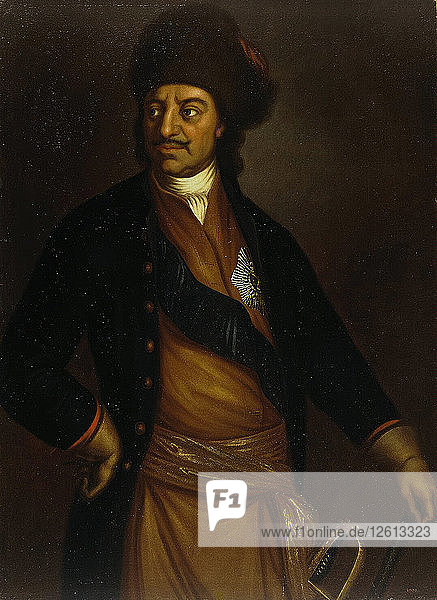Porträt von Kaiser Peter I. dem Großen (1672-1725)  frühes 18. Jahrhundert. Künstler: Anonym