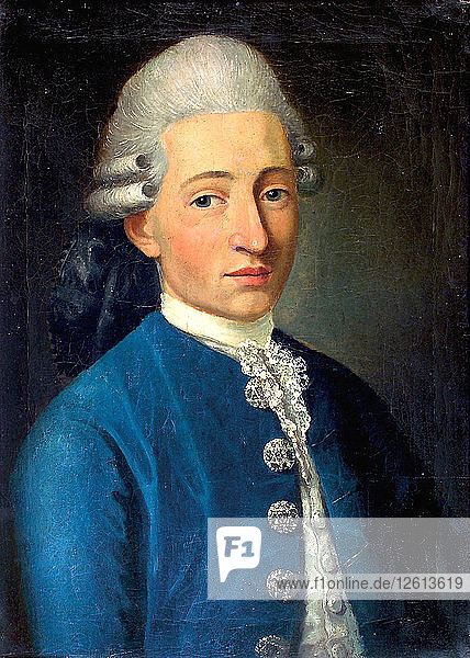 Porträt eines jungen Mannes (Wolfgang Amadeus Mozart)  1772. Künstler: Delahaye  J. B. (tätig im 18. Jahrhundert)