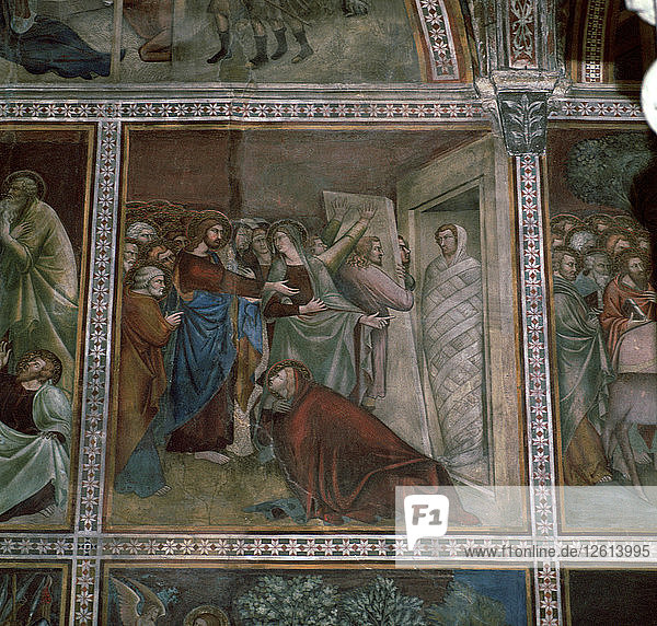 Fresko der Auferweckung des Lazarus  14. Jahrhundert. Künstler: Unbekannt