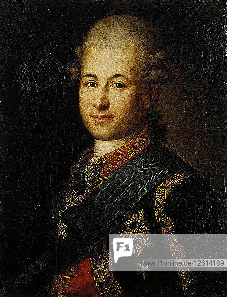 Porträt von Semjon Zorich (1745-1799)  dem Günstling von Katharina der Großen  Ende 18. Künstler: Anonym
