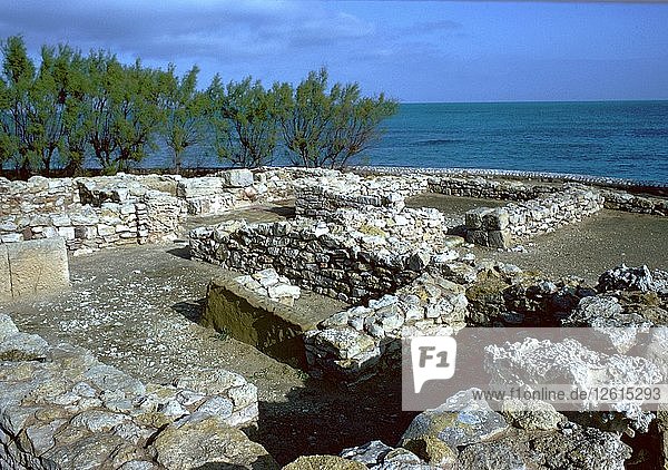 Hausmauern in der punischen Stadt Kerkovane  5. Jahrhundert. Künstler: Unbekannt