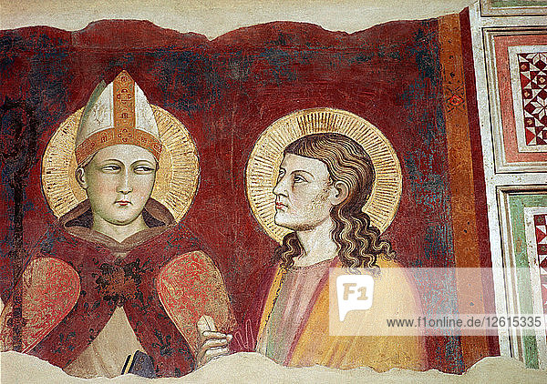 Fresko eines Bischofs  14. Jahrhundert. Künstler: Unbekannt
