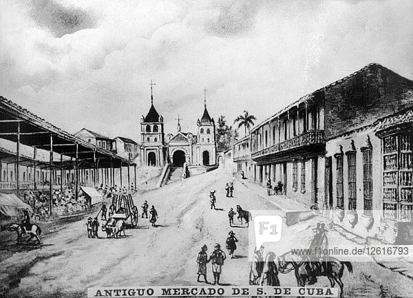 Alter Markt von Santiago de Cuba  (19. Jahrhundert)  1920er Jahre. Künstler: Unbekannt.