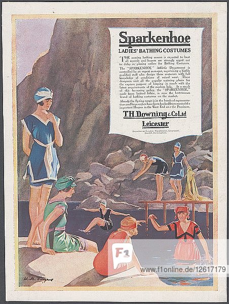 Sparkenhoe Badeanzug  ca. 1920er Jahre. Künstler: Wilfred Fryer