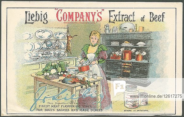 Fleischextrakt der Firma Liebig  1880er Jahre. Künstler: Unbekannt