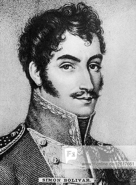 Simon Bolivar (1783-1830)  militärischer und politischer Führer Venezuelas  um 1910. Künstler: Unbekannt